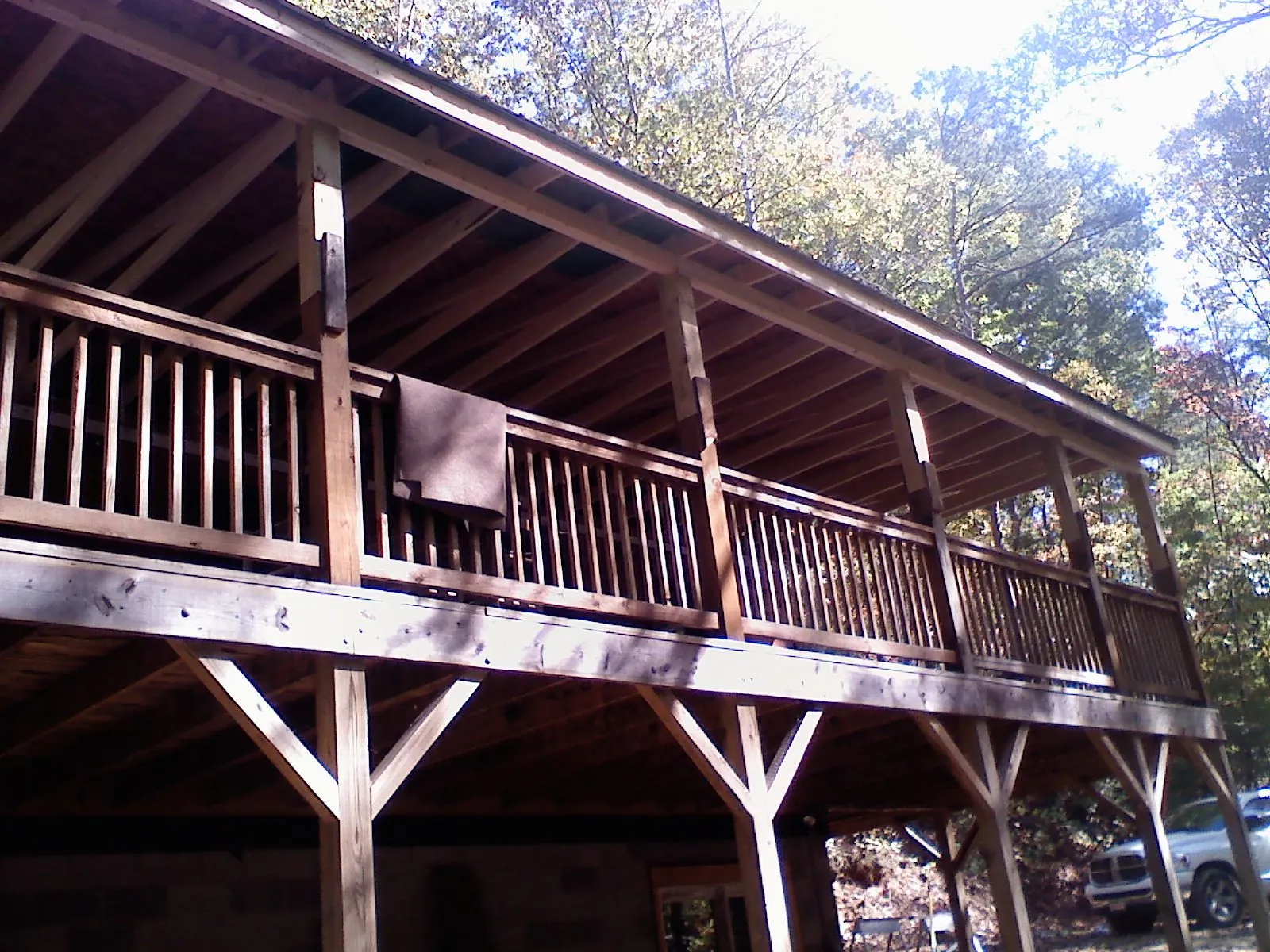 Timber framing under a new elevated porch and deck — Roof Leak Repair in Millen by Roofing Brothers